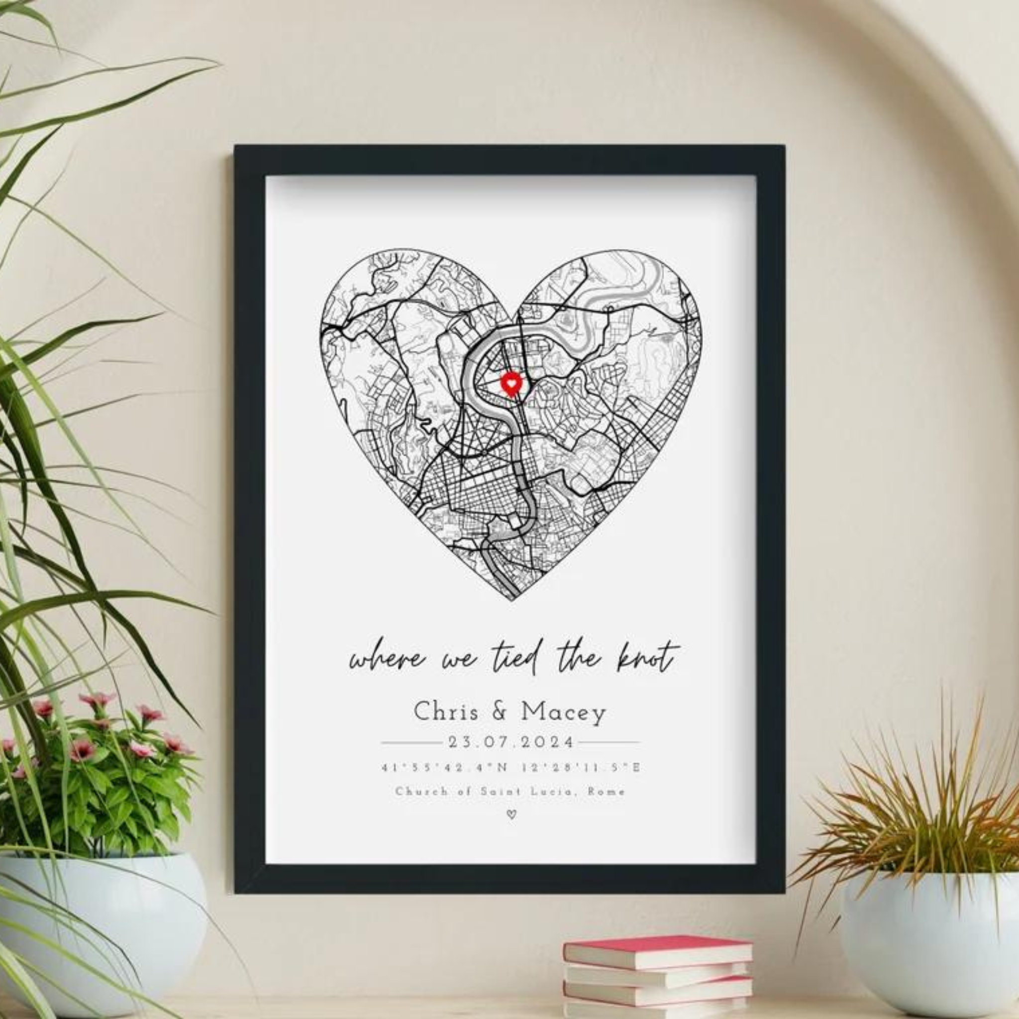 First Date Frame - Wedding Anniversary Gift – Custom Gift Wale